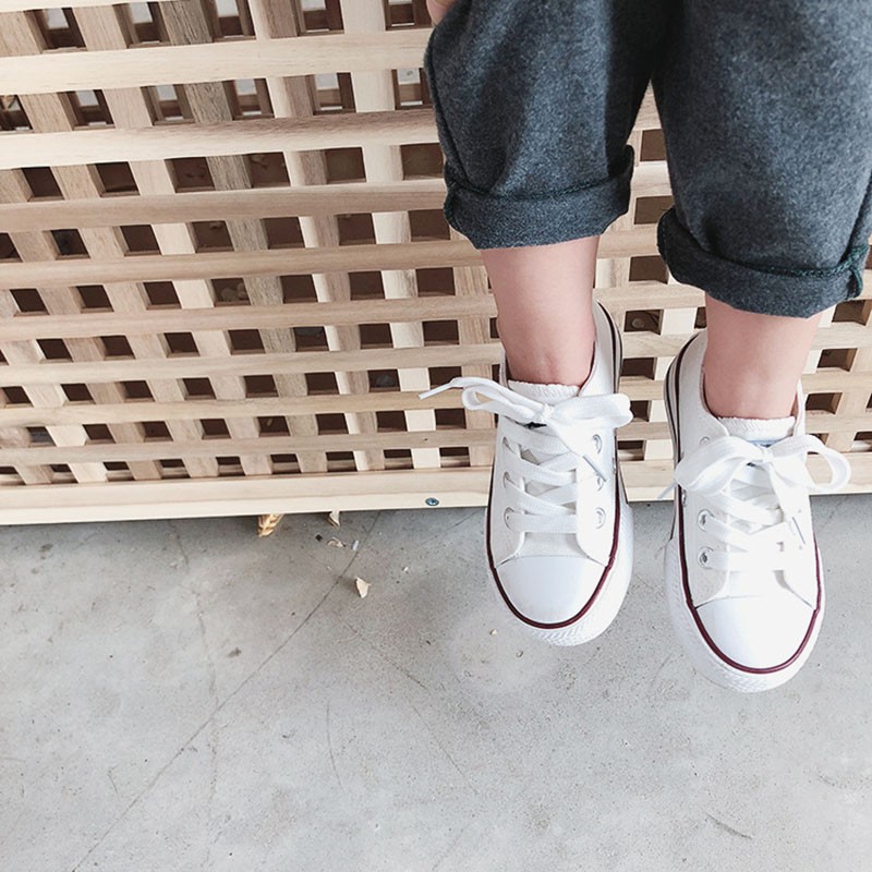 Giày Vải Đế Cao Su Mềm Màu Trơn Cho Bé