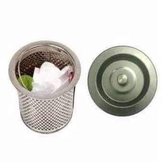 Combo giỏ lọc rác và nắp chặn rác inox bồn rửa thibun19