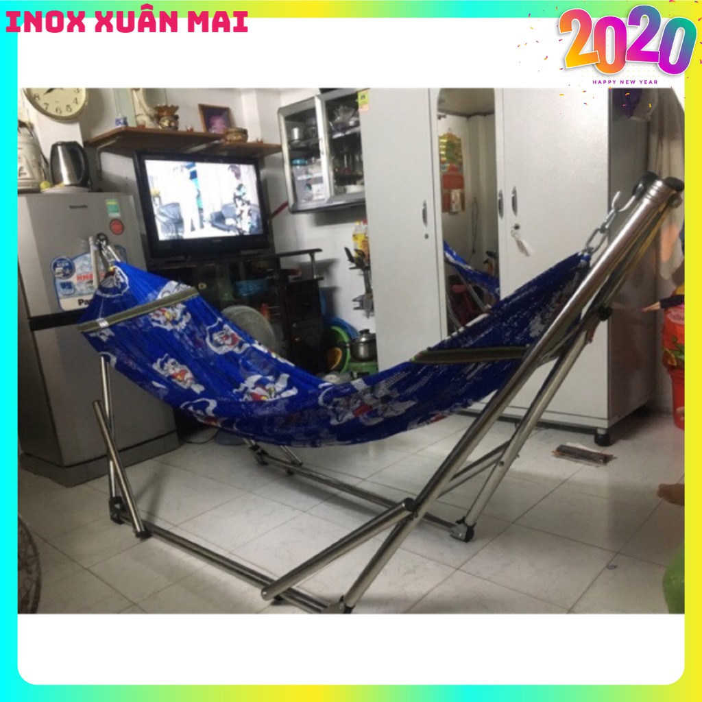 Võng xếp inox DUY PHƯƠNG khung phi 32