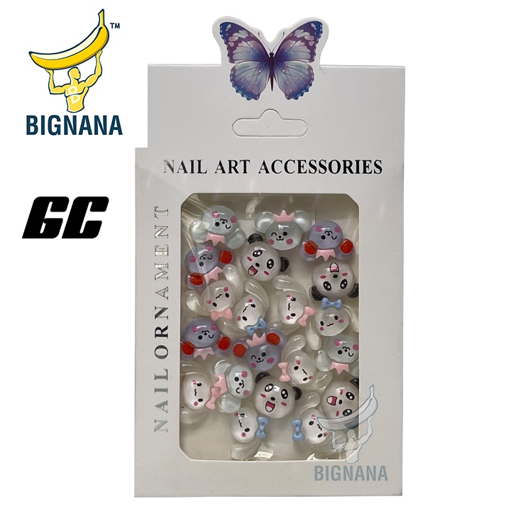 Charm Gấu, Thỏ, Charm Nail, Nơ Thạch, Bướm, Trái Đào Đính Móng Tay, Móng Giả Siêu Xinh