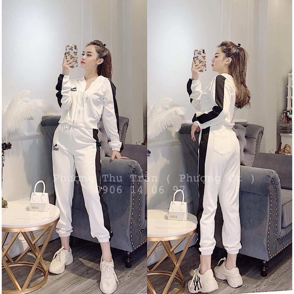 SALE (Sale)Sét thể thao nữ cá tính năng động_Bộ thể thao áo mũ liền
