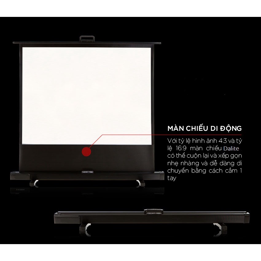 MÀN CHIẾU ĐỂ SÀN 72 INCH 1,46M x 1,1M DI ĐỘNG