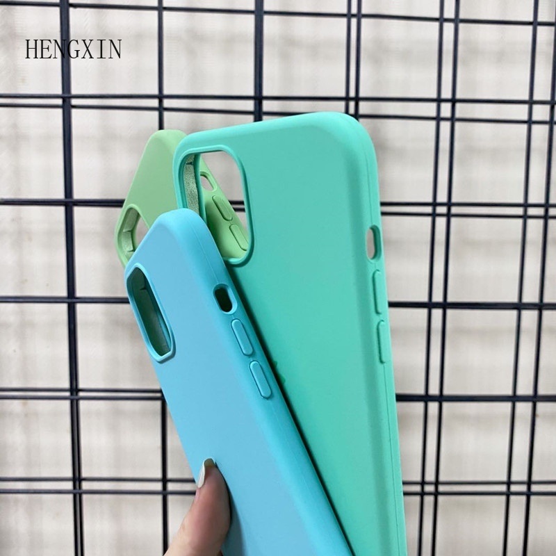 Ốp điện thoại màu xanh lá nhạt chống sốc thích hợp cho iPhone 12 11 Pro Mini XS MAX XR X 8 7 6s 6 Plus SE