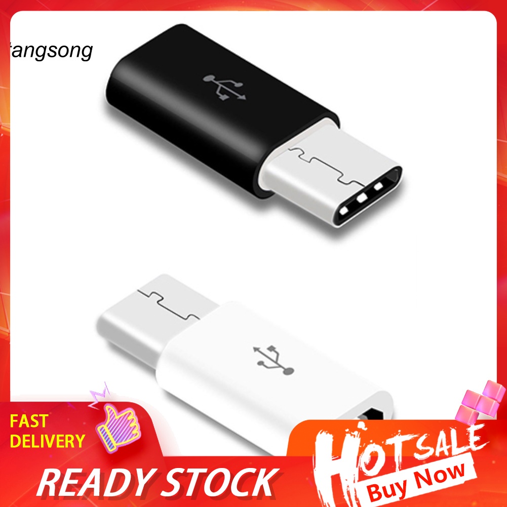 Set 2 đầu chuyển đổi dữ liệu Micro USB 2.0 5Pin Female sang USB Type C 3.1 Male