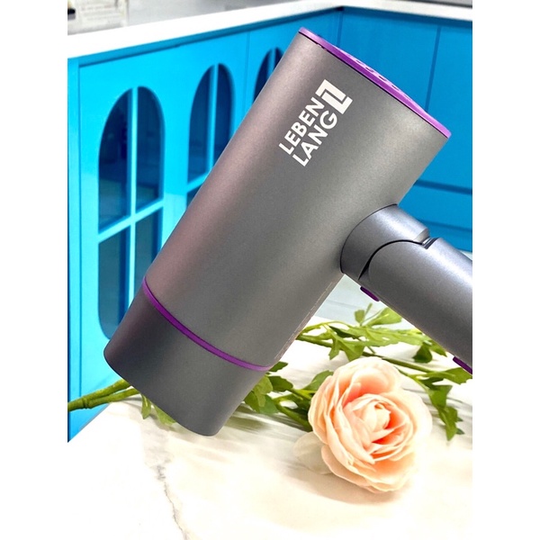 Máy sấy tóc ion gấp gọn 2100W Lebenlang, màu mới: tím, xanh saphire và rose gold, bảo hành 2 năm