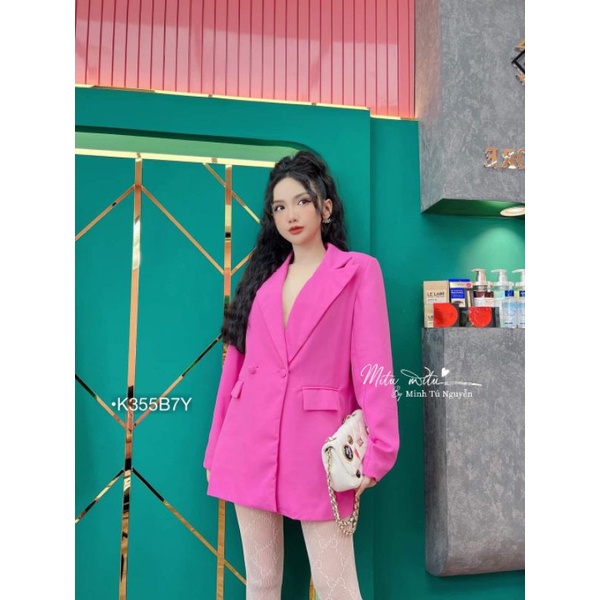 Áo Blazer Nữ Tay Dài Áo Vest Kiểu Dáng Suông Màu Neon Trendy Phong Cách Hàn Thời Trang Công Sở Đi Tiệc