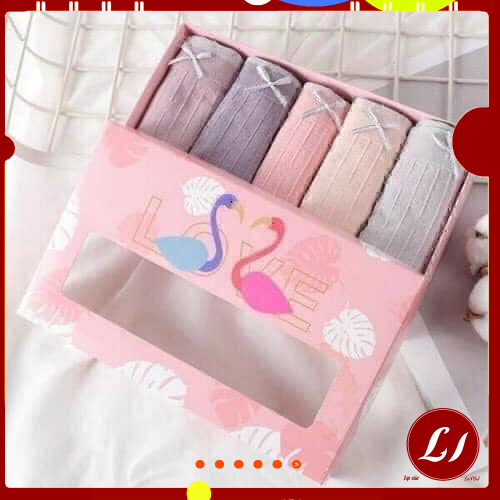 Set 5 quần lót thiên nga cotton viền ren kháng khuẩn siêu mềm và đẹp