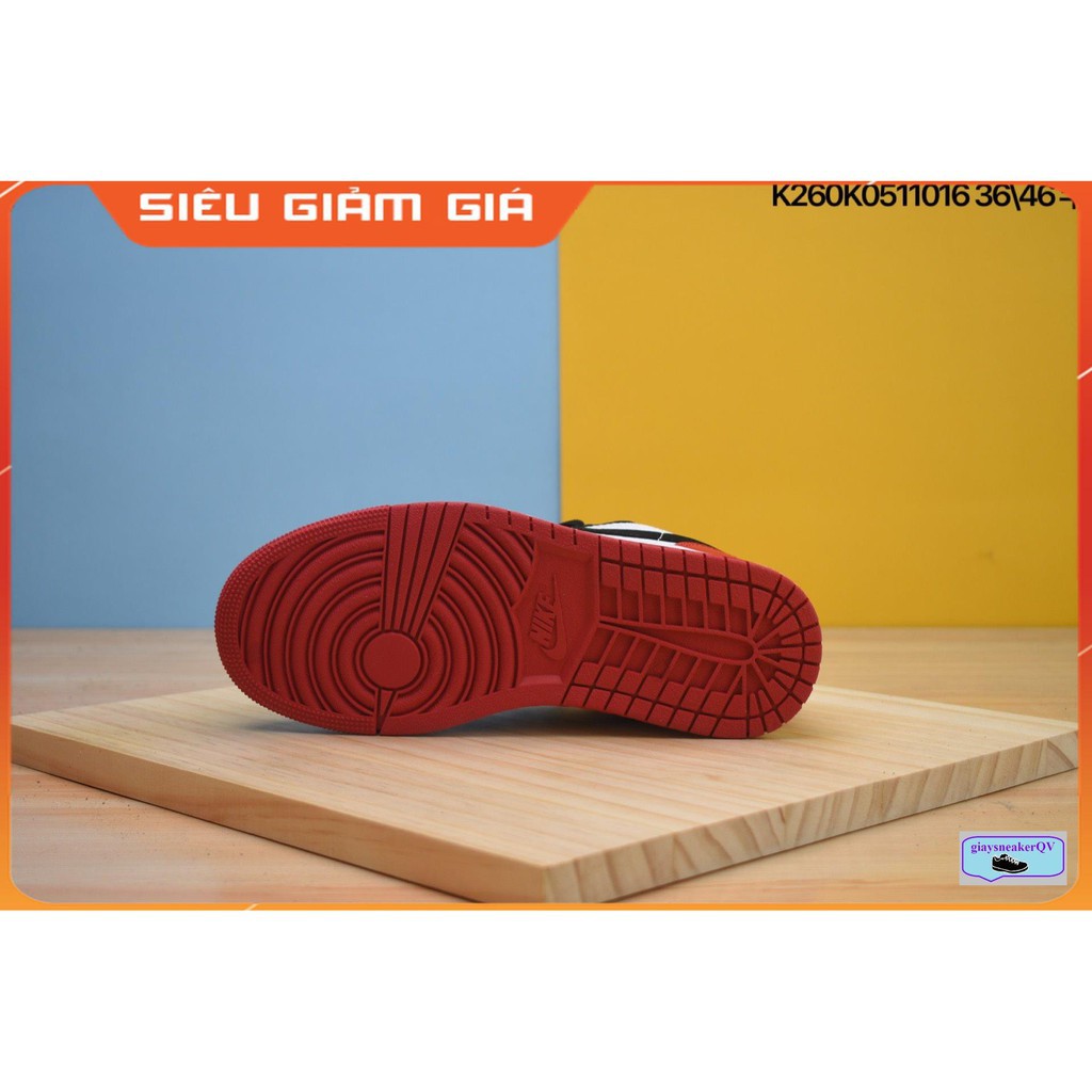 Giày thể thao AIR Jordan 1 Low Black Toe cổ thấp siêu đẹp dành cho nam và nữ