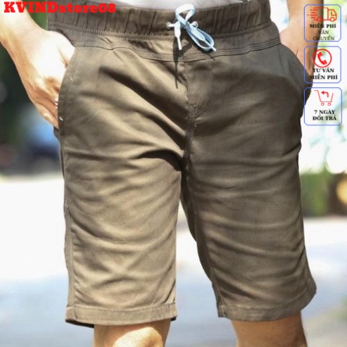 ⭐ Quần Short  Kaki Nam⚡Cao Cấp⚡ Lưng Thun Co Giản Mềm Mịn Màu Trẻ Trung Phong Cách Hàn Quốc _KVINDstore08