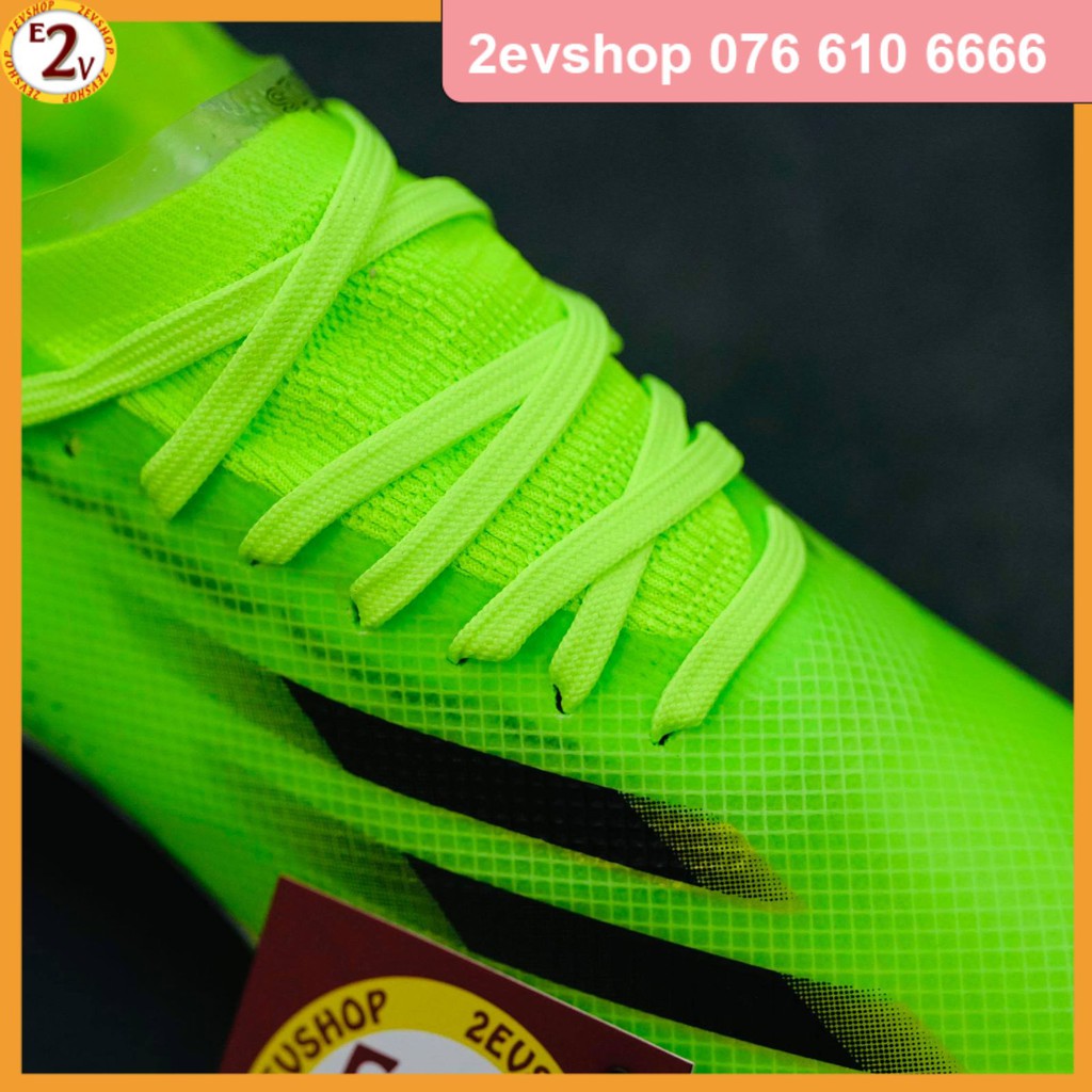 Giày đá bóng thể thao nam 𝐗 𝐆𝐡𝐨𝐬𝐭𝐞𝐝 Xanh Lá đế mềm, giày đá banh cỏ nhân tạo dẻo nhẹ - 2EVSHOP
