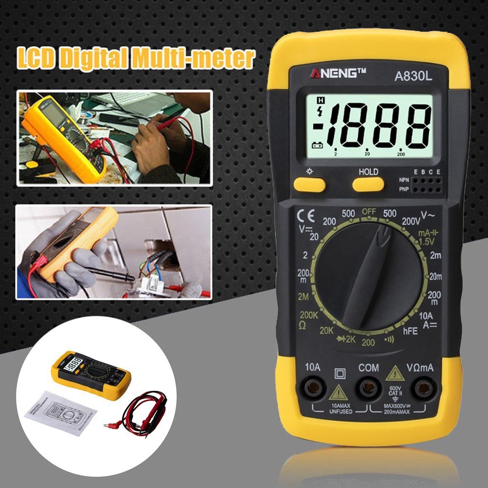 Vôn kế LCD kỹ thuật số Ampe kế OHMMETER Đồng hồ đo volt AC DC Máy đo kiểm tra