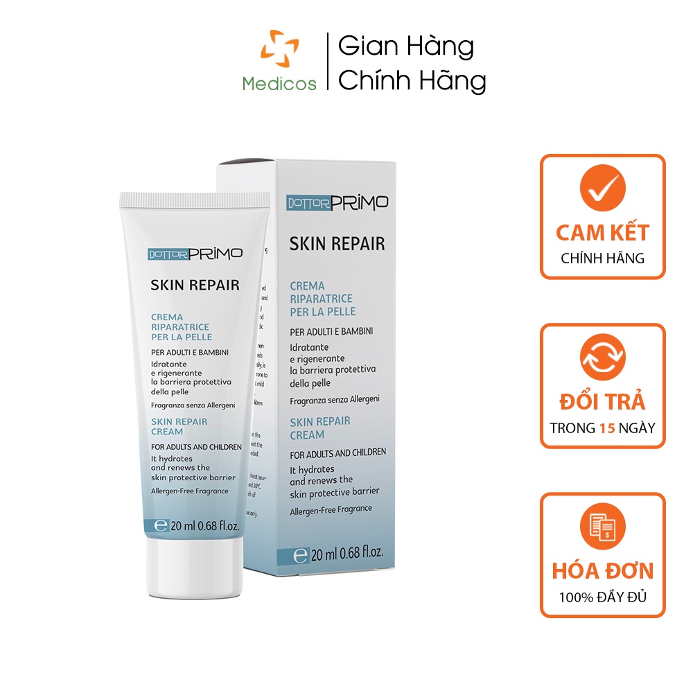 Combo Bôi Chàm &amp; Viêm Da Cơ Địa DottorPrimo Emergel (200ml) + Skin Repair (20ml)