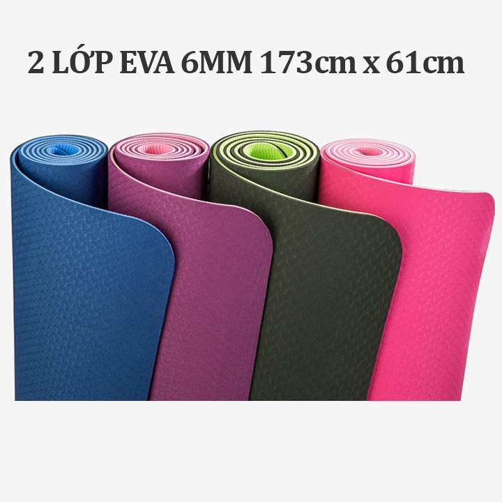 [FreeShip] Thảm yoga cao cấp VN - EVA 2 lớp 6mm chống trượt M5 GSR1 Shalla { HÌNH THẬT}