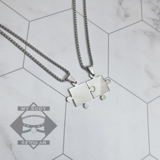 Vòng cổ đôi mảnh xếp hình.