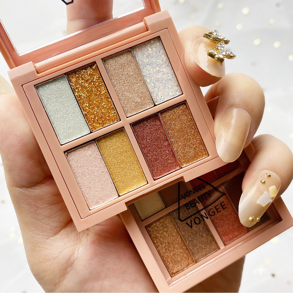 Bảng phấn mắt VONGEE tám màu mini đầy màu sắc A423