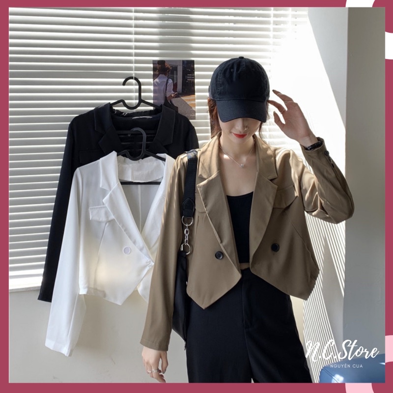 Áo Khoác Vest Croptop Chất Trượt Cao Cấp