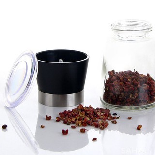 Máy Xay Tiêu Cầm Tay Thủy Tinh - Dụng Cụ Cối Xay Tiêu Nắp Inox Vặn Tay Nhỏ Gọn Tiện Dụng