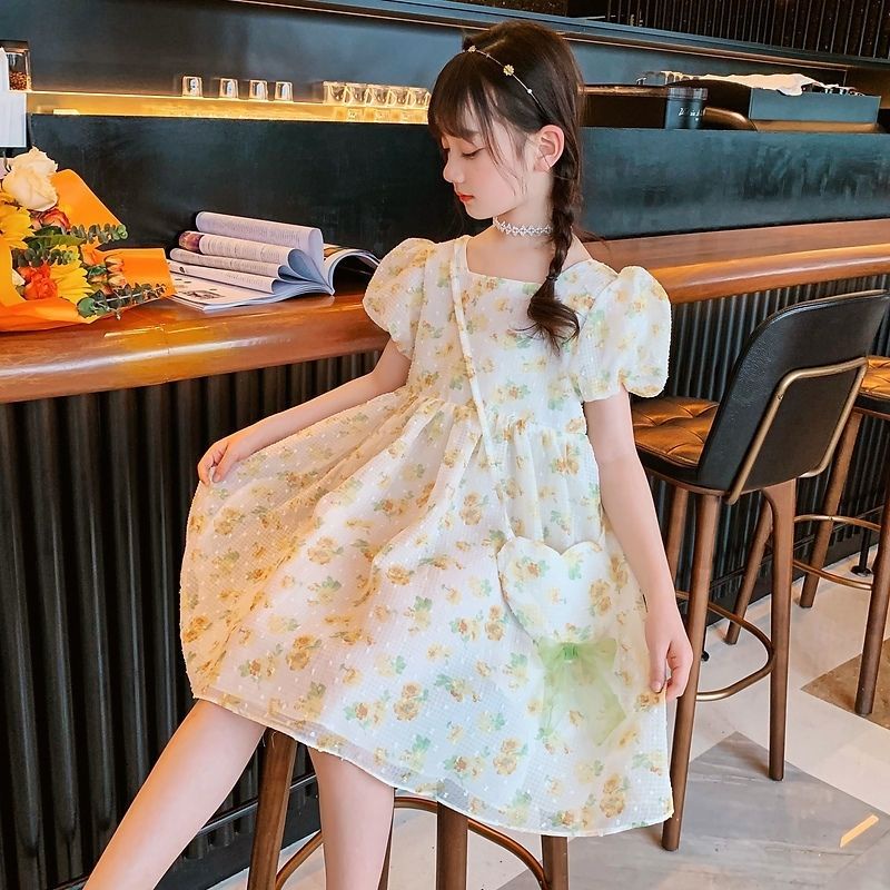 Đầm Công Chúa Ngắn Tay Họa Tiết Hoa Thời Trang Mùa Hè Dành Cho Bé Gái Từ 3 Đến 4 Đến 6 Đến 7 Đến 8 Đến 9 Đến 10 Đến 11 Đến 11-12 Tuổi