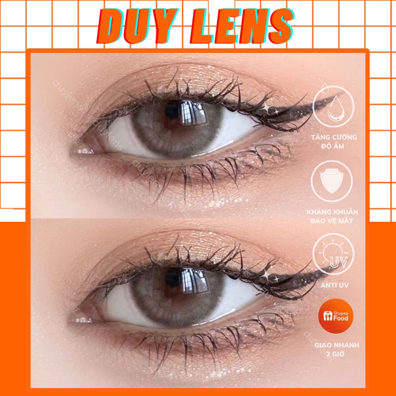 Lens màu xám tây idol USA GRAY - Model kính áp tròng cận Hàn Quốc 14mm hạn 1 năm