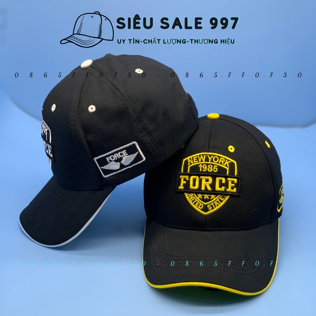 MŨ LƯỠI TRAI THÊU CHỮ NỔI FORCE 2 MÀU VẢI DÀY CAO CẤP THỜI TRANG NAM NỮ