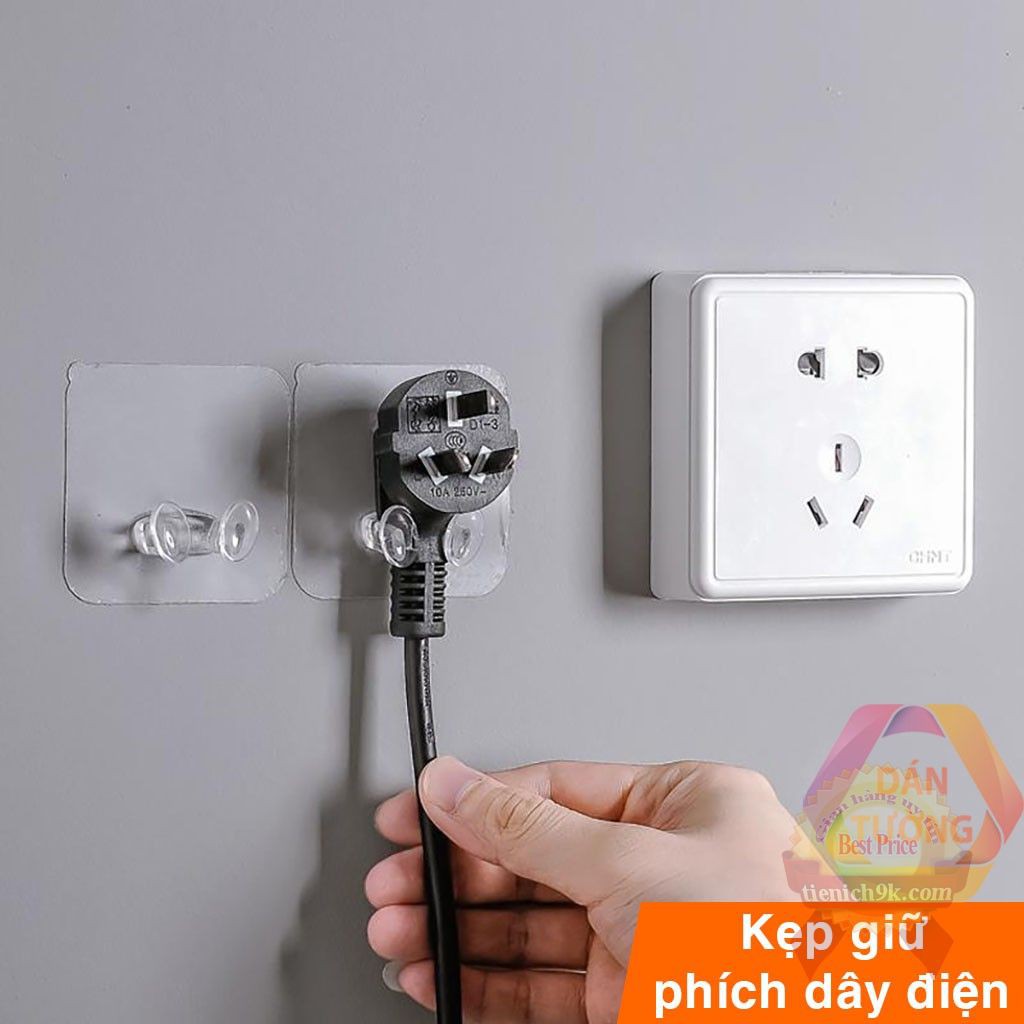 Móc Dán Tường Kẹp Giữ Dây Điện điện thoại Phích Cắm Kê Đỡ Treo Đồ Đa Năng