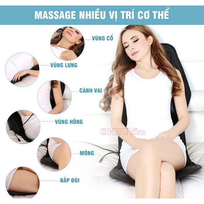 [Chính hãng] Ghế nệm massage ô tô có nhiệt sưởi Ming Zhen 308 - 12V