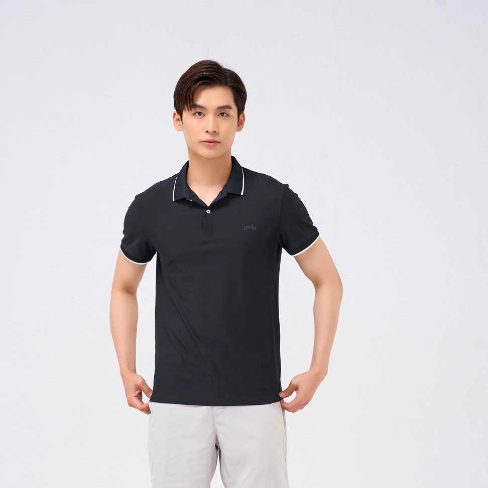 Áo polo Yody cho nam phối bo có viền tay và cổ tay ngắn phông kiểu dáng công sở MPS31 APM5383