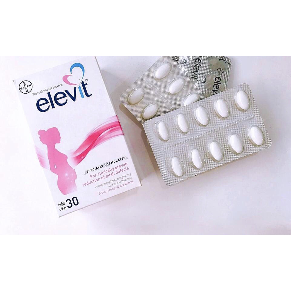 Viên Uống Vitamin Elevit Cho Bà Bầu Bổ Sung Khoáng Chất, Tăng Đề Kháng (Hộp 30 Viên)