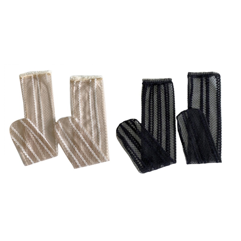 Xixi Tất Chân Phối Ren Mỏng Họa Tiết Kẻ Sọc Phong Cách Lolita Nhật Bản Cho Nữ