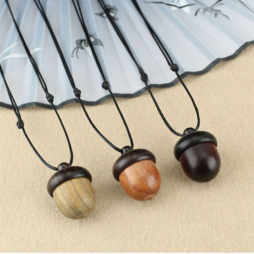 Vòng cổ Mặt Gỗ Mun Hình Hộp Điều Ước 2Luy Phong Cách Trung Hoa Đơn Giản