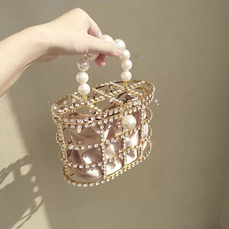 TÚI XÁCH CẦM TAY ĐÍNH HẠT TIỂU THƯ ULLZANG