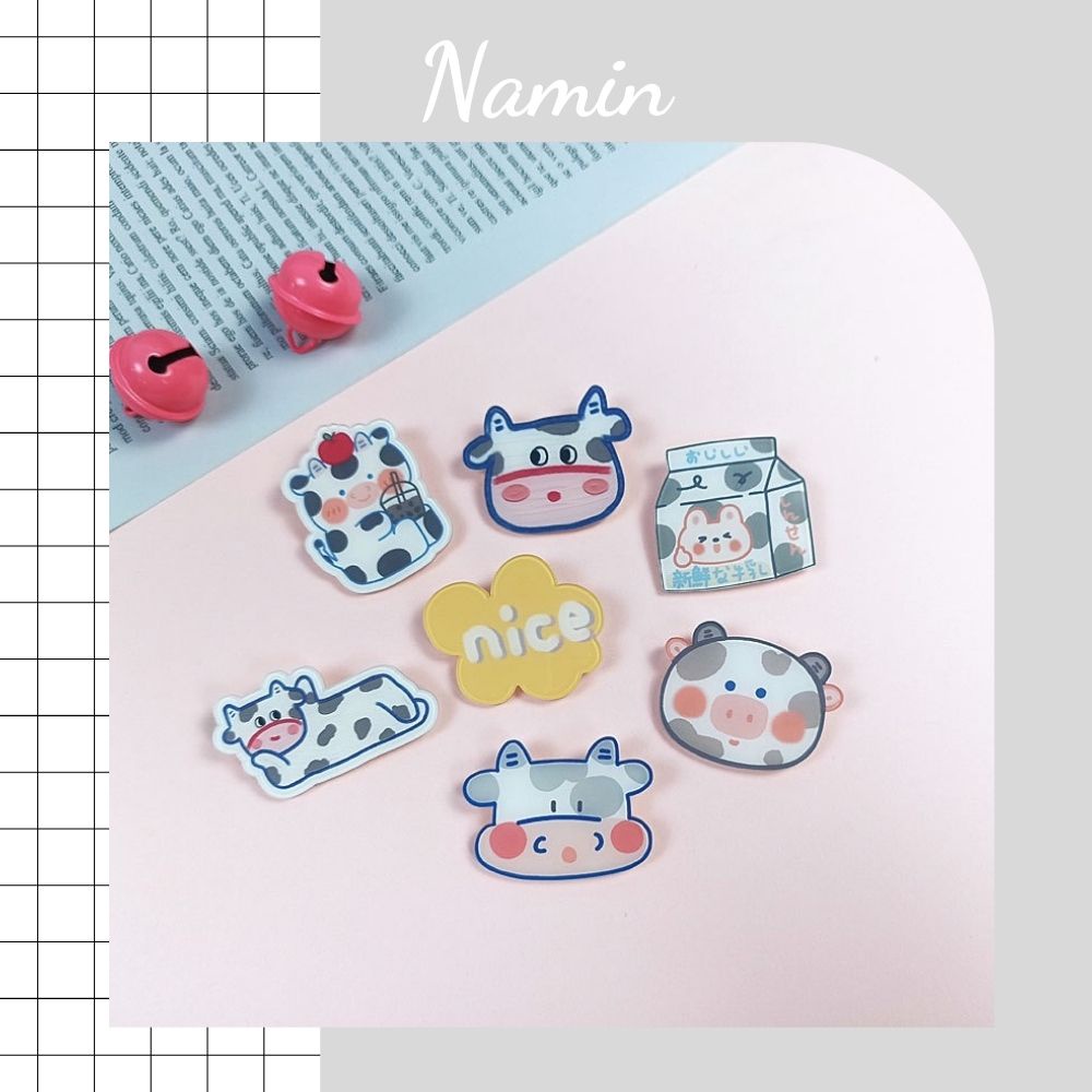 Sticker pin cài áo phụ kiện trang trí túi xách túi vải balo cute NAMIN STORE ST02