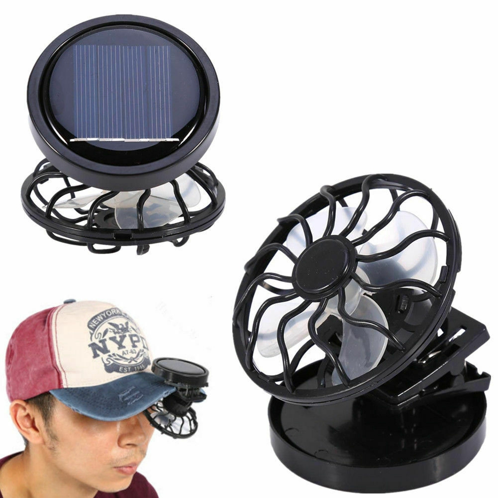 Clip-on Hat Solar cell Panel Mini Cooling energy fan Camping hiking outdoor travel tools