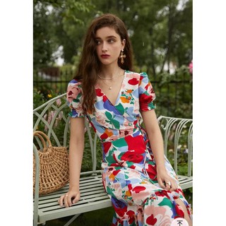 Đầm hoa Cati midi