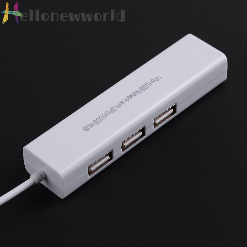 Bộ Chia 3 Cổng Usb 2.0 Hub 10 / 100mb Micro Usb Sang Rj45 Lan