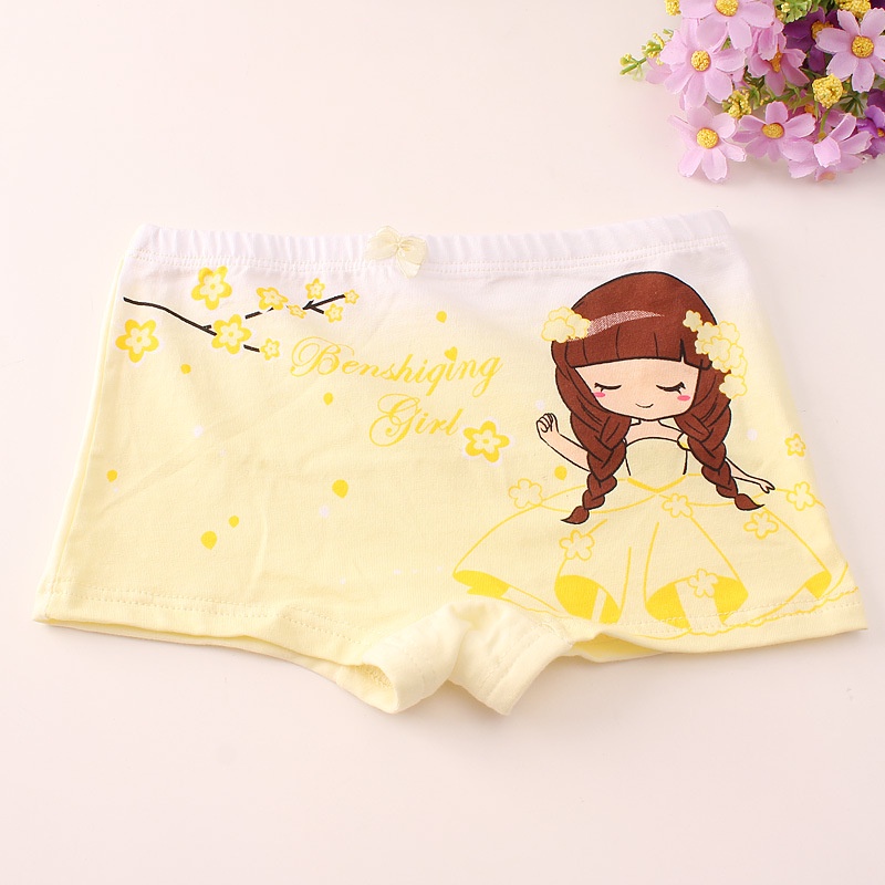 Sét 4 chiếc quần lót vải cotton in hình hoạt hình dễ thương cho bé gái (QC5)