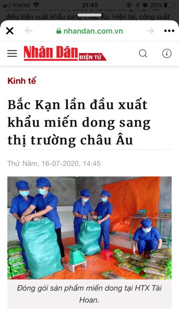 Miến dong Tài Hoan - thương hiệu xuất khẩu Châu Âu đạt chuẩn 5* Ocop