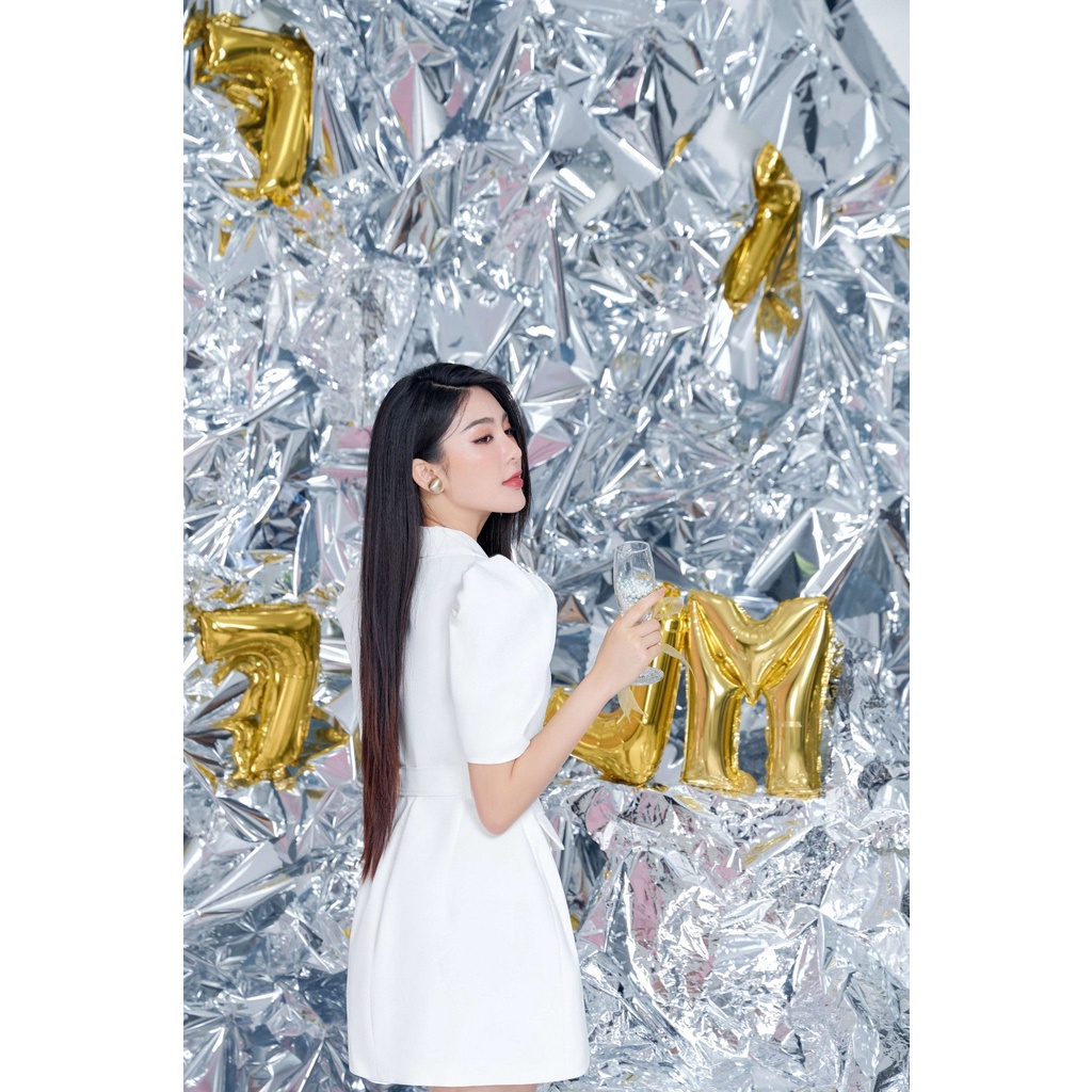 Đầm JM Dress Desgin vest cổ 2 ve dáng A phồng 1S29.2207PES