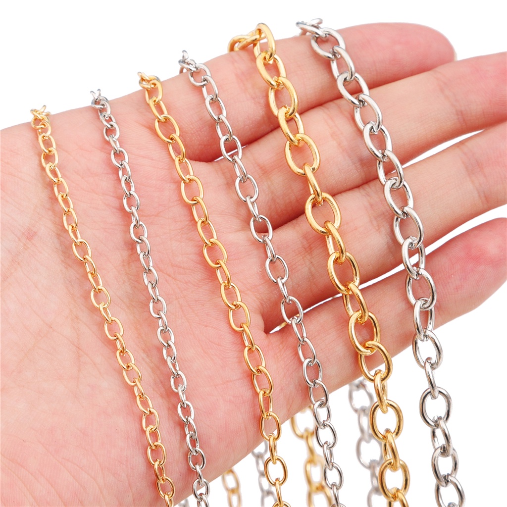 Dây mắt xích BEADIA bằng sắt mạ kim loại nối dài làm trang sức DIY