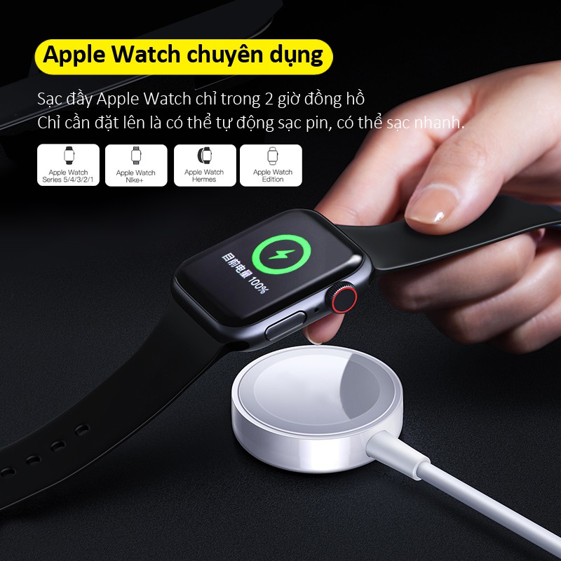 Dây sạc Apple Watch hàng xịn lõi đồng nguyên chất 100% công nghệ nam châm Magnetic bảo hành 1 năm IPWATCH sạc Apple