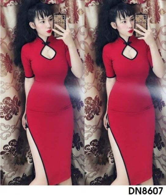 Đầm sườn xám tay ngắn sexy | BigBuy360 - bigbuy360.vn