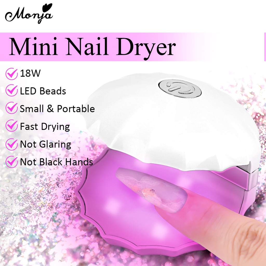 Đèn sấy sơn móng tay mini Monja 18w hình vỏ sò độc đáo nhỏ gọn