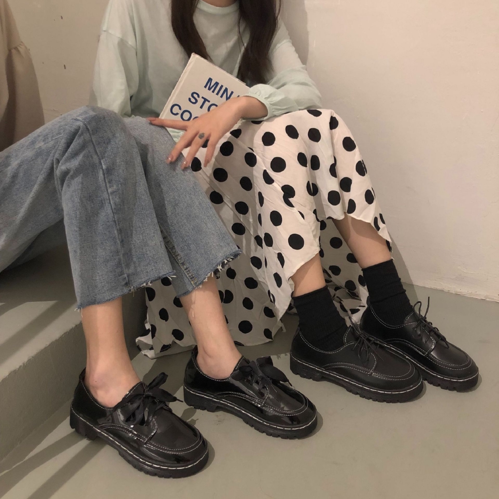 Giày da nữ kiểu dáng retro phong cách Hàn Quốc | BigBuy360 - bigbuy360.vn