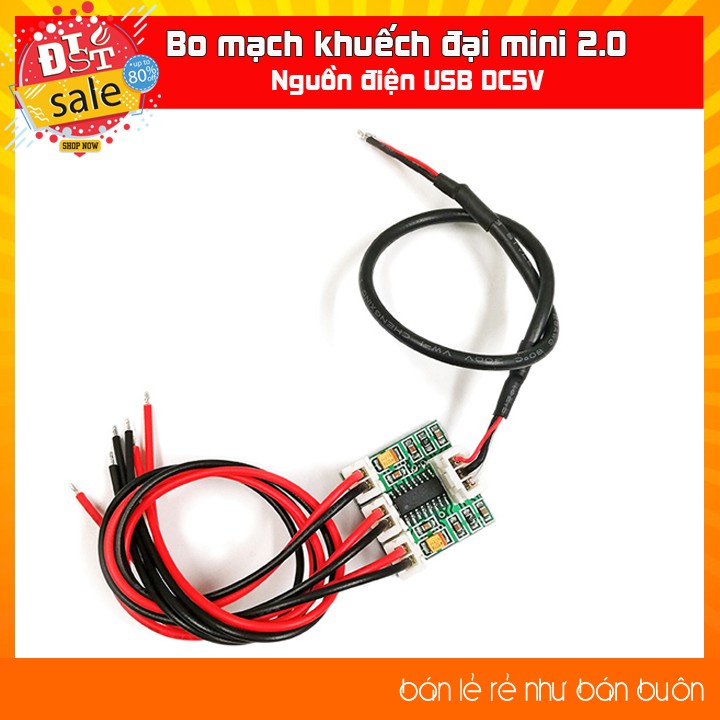 Bo mạch khuếch đại công suất kỹ thuật số mini 2.0 kênh đôi 2 * 3W  Nguồn điện USB 5VDC