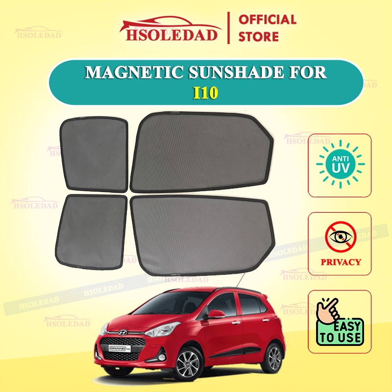 Rèm che nắng nam châm cho xe Hyundai i10, bộ 4 tấm cho 4 cửa, hàng loại 1 cao cấp nhất, vừa khít kính