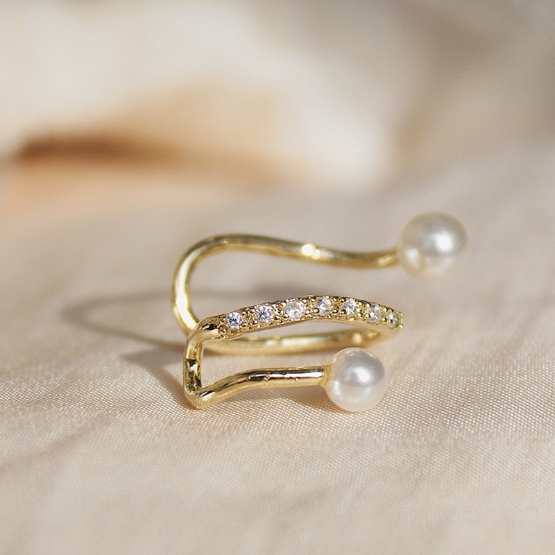 Khuyên Kẹp Vành Tai Đính Ngọc Trai Phong Cách Pháp Cổ Điển Thời Trang Mới Quyến Rũ Cho Nữ