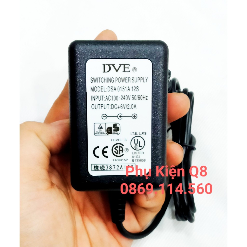 Adapter 6V - 2A Đầu Tròn 5.5 Ly