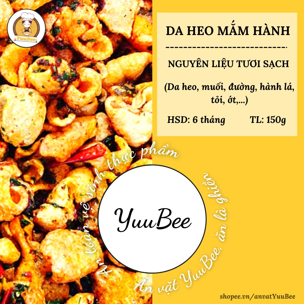 Da heo mắm hành chiên giòn cháy tỏi ớt YUUBEE đóng hộp 160g siêu rẻ - Đồ ăn vặt Việt Nam - Ăn vặt YuuBee | BigBuy360 - bigbuy360.vn