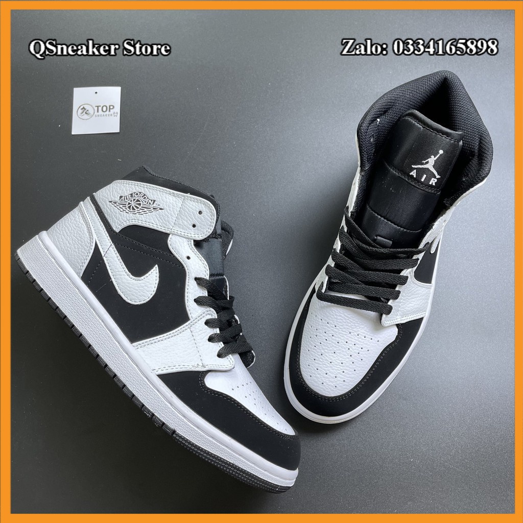 ✔️ Giày Jordan 1 High White And Black Giày Thể Thao Nam Nữ Đen Trắng Full Phụ Kiện ✔️