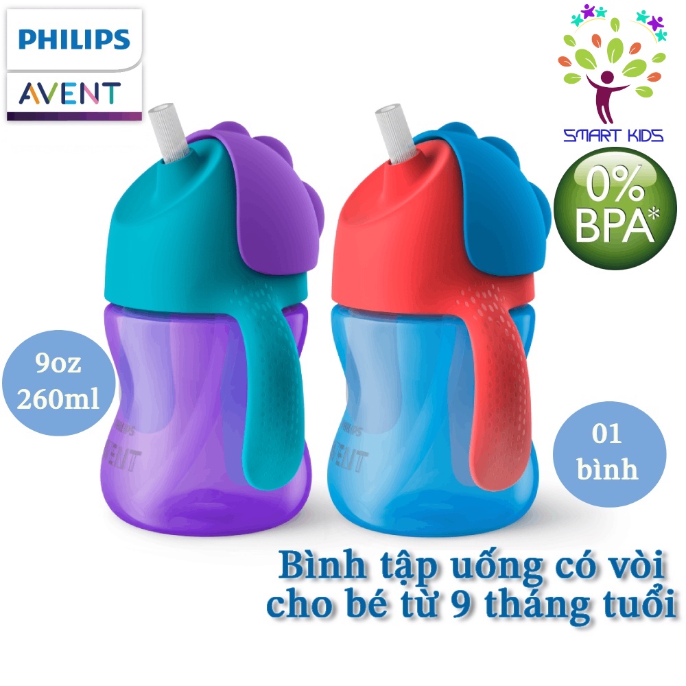 Bình tập uống bằng nhựa PP có ống hút hiệu Philips Avent (200ml / 7oz) cho bé từ 9 tháng tuổi SCF796.00
